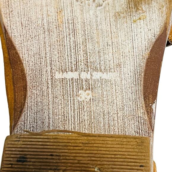 Free People Women’s Sz 8.5 Metallic Tan Sandals Mont Blanc Leather Cutout Flats - Picture 10 of 10